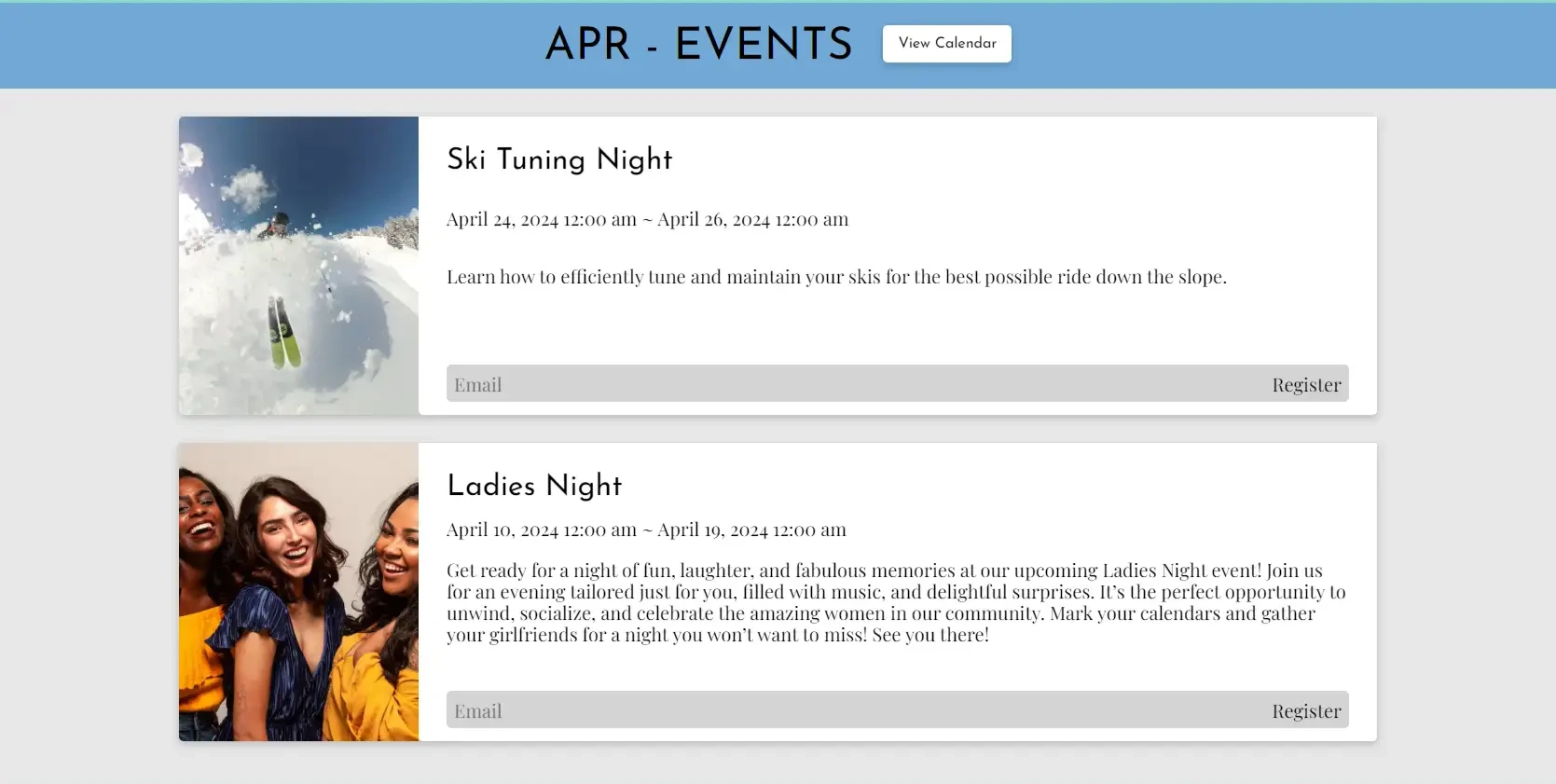 events page image